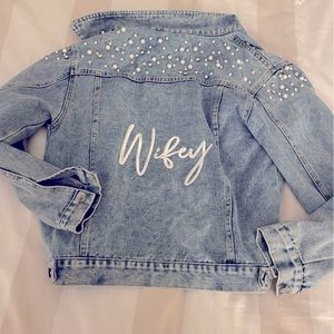 ✨price drop ✨NWOT wifey bling jean jacket ✨👰🏼‍♀️💍
